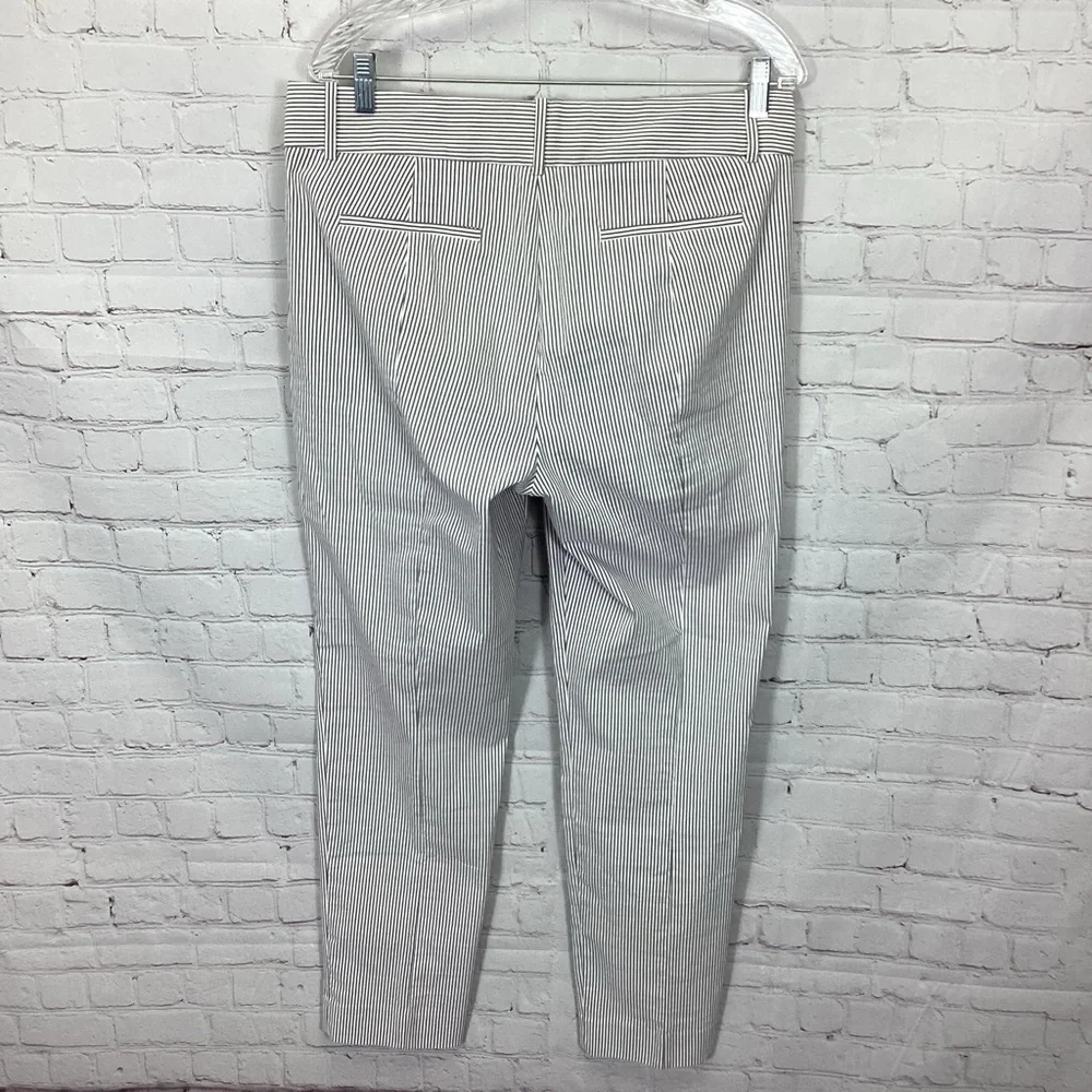J. Crew Cameron‎ Pinstriped Pants Women’s Size 12 Tall Gray/White Lightweight